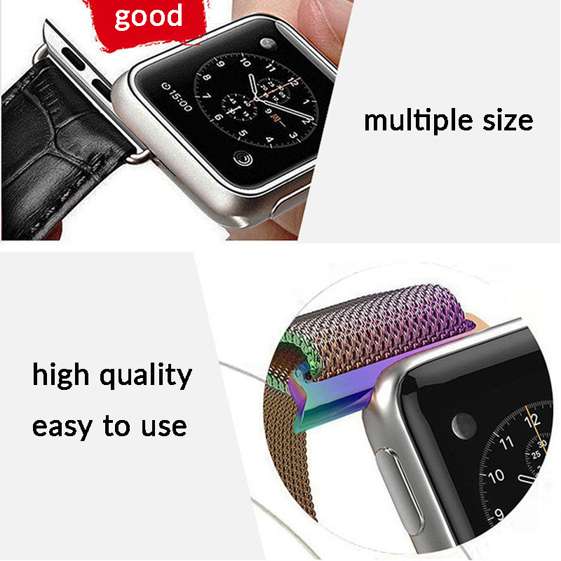 Đầu Nối Bằng Thép Không Gỉ Cho Đồng Hồ Apple Watch 44mm 40mm 42mm 38mm Iwatch Series 6 Se 5 4 3 2 1