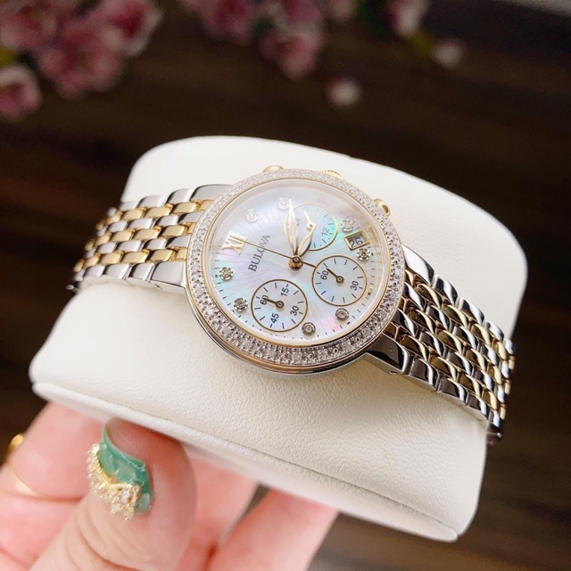 Đồng hồ nữ Bulova 98R214 Chronograph - máy Quartz - chống nước 30m - size 30mm chính hãng | BigBuy360 - bigbuy360.vn