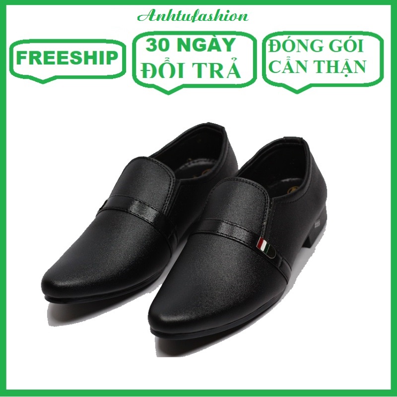 Giày công sở, giày tây Nam Da Nhám Trơn Khóa Kim Loại Lịch Lãm,