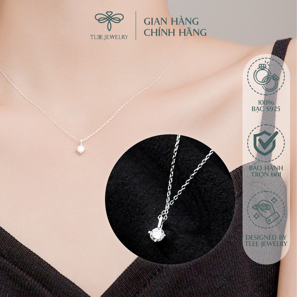 Dây chuyền bạc nữ TLEE mặt nụ đá basic mini nữ tính NCJ D0109