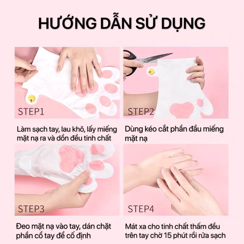 Mặt nạ tay PINKYPINKY dưỡng ẩm tẩy da chết sáng da tay mềm mịn Nicotinamide Tender And Brighten Hand Mask PINK21