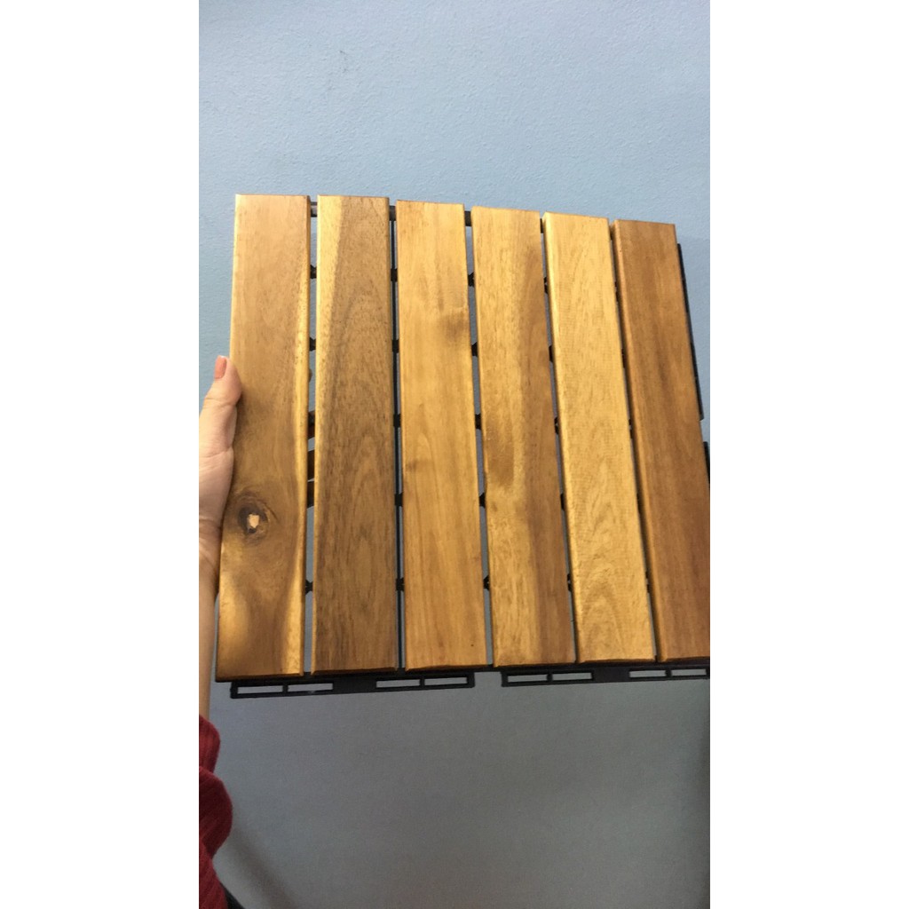 Sàn gỗ lót ban công (30x30x2.5cm, 1m2=11vỉ) - sàn gỗ vỉ nhựa ban công - sàn gỗ sân vườn - sàn gỗ ngoài trời - ikea