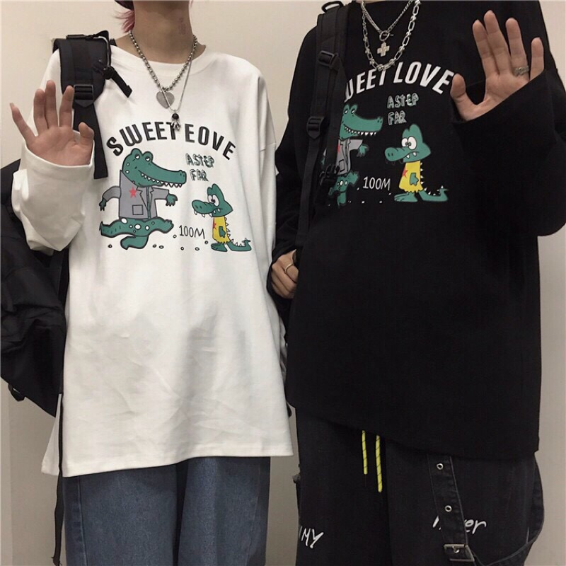 Áo thun nam Unisex tay dài in cá sấu Sweet ADHV001 | BigBuy360 - bigbuy360.vn