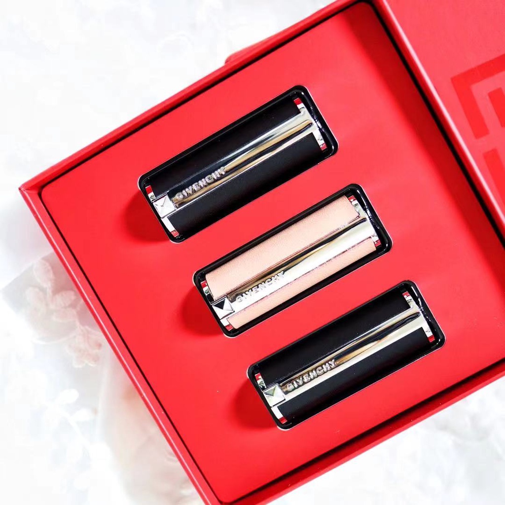 Bộ 3 son môi mẫu thử GIVENCHY 304 + 333 + son dưỡng 01 1.5g