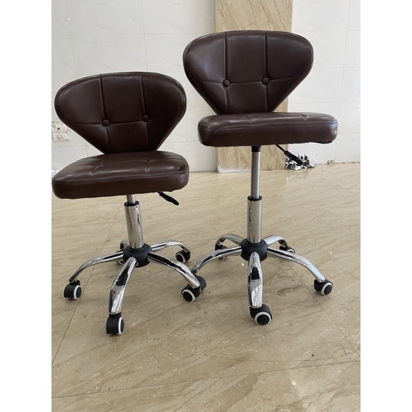 Ghế xoay spa có tựa lưng nâng hạ cao thấp loại xịn ( Đen Nâu)
