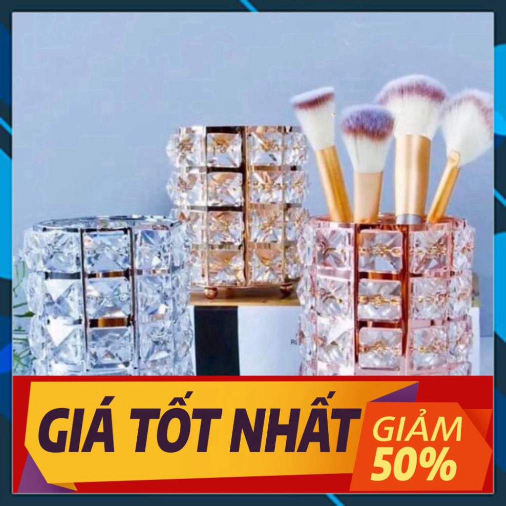 [Sale toàn shop] Lọ đựng cọ trang điểm pha lê