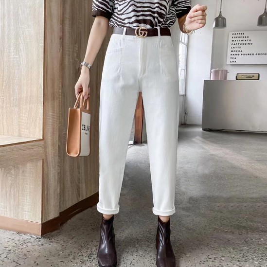 Quần dài ống đứng vải nhung thời trang cho nữ | BigBuy360 - bigbuy360.vn