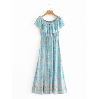 Đầm maxi thun sọc form dài