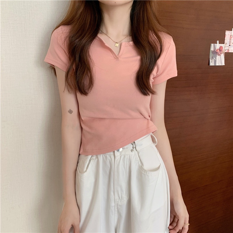 Áo Thun Tay Ngắn Dáng Ôm Thời Trang Mùa Hè Hàng Mới 2022 Dành Cho Bạn Nữ