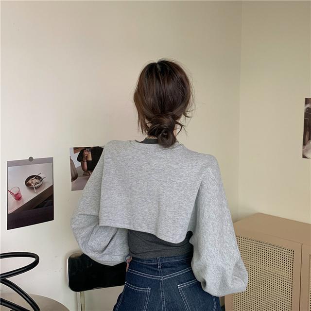 Áo sweater dáng ngắn thời trang xuân thu