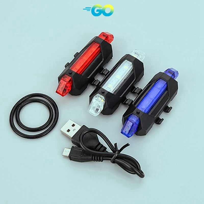 Đèn hậu dành cho xe đạp Đi xe đạp 5 LED USB có thể sạc lại Xe đạp Đèn cảnh báo phía sau Đèn báo phía sau Két sắt