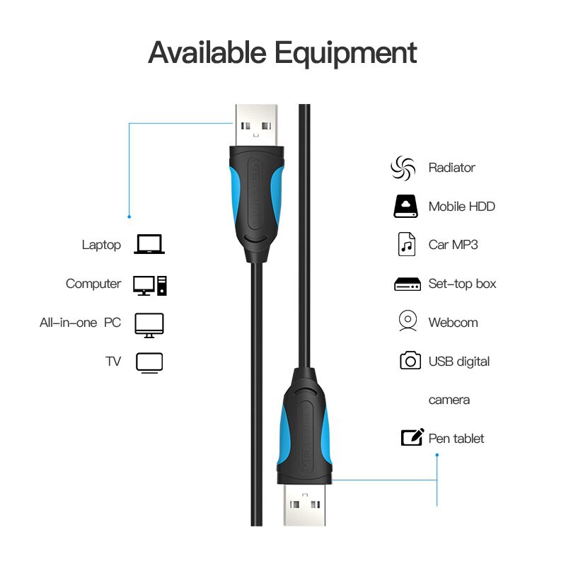 Dây cáp USB 3.0 2 đầu đực Vention dài 1.5m - 3m tốc độ 5Gbps | WebRaoVat - webraovat.net.vn