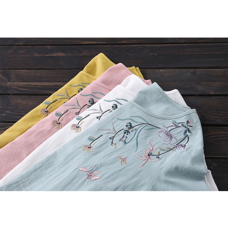 Áo nữ, áo kiểu hoa nhí kiểu dáng Hàn Quốc tay lỡ A55