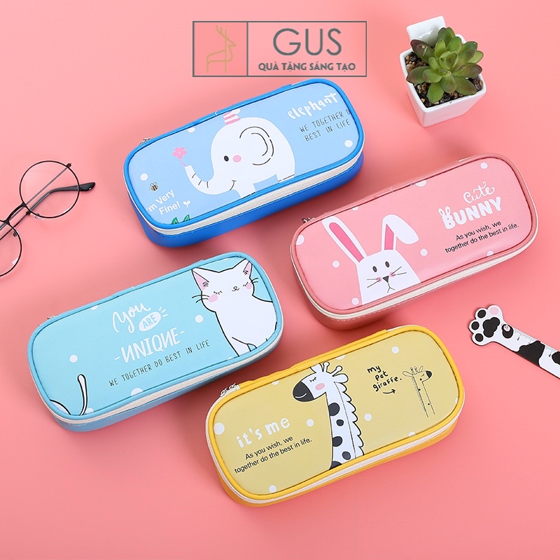 Hộp bút Da PU thú bunny GusShop