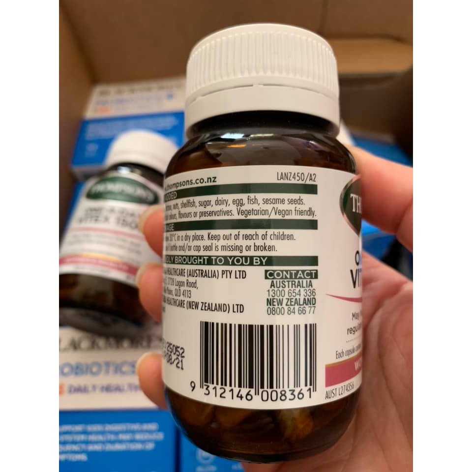 [Bill Úc, 60 viên] Viên uống điều hòa nội tiết tố, kinh nguyệt Thompson's One-a-day Vitex 1500mg 60 Capsules