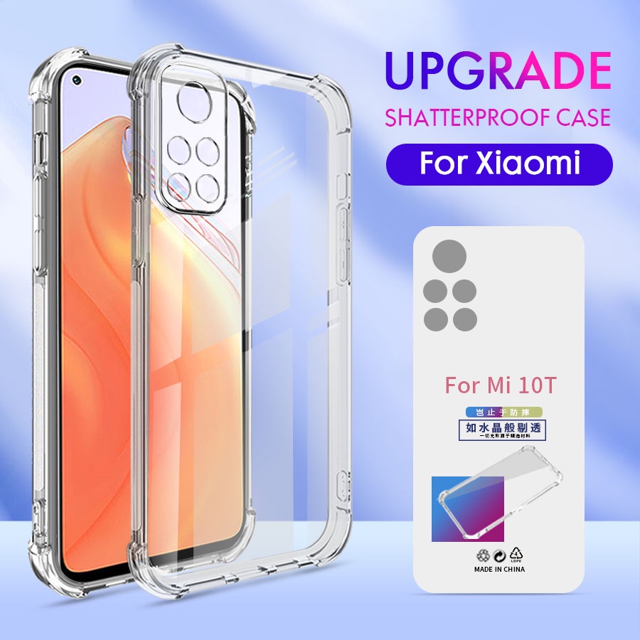 Ốp Điện Thoại Silicon TPU Trong Suốt Có Túi Khí Chống Sốc Cho Xiaomi Mi 11 Lite 11T 10T 9T Poco X3 GT M4 M3 X3 Xc F3 F2 Pro Redmi Note 10 10s 9 9s 8 7 Pro Redmi 10 9 9A 9C 8 8A