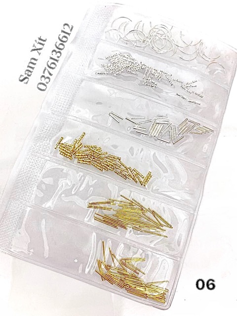 Charm kim loại dạng túi 6kiểu trang tri móng tay
