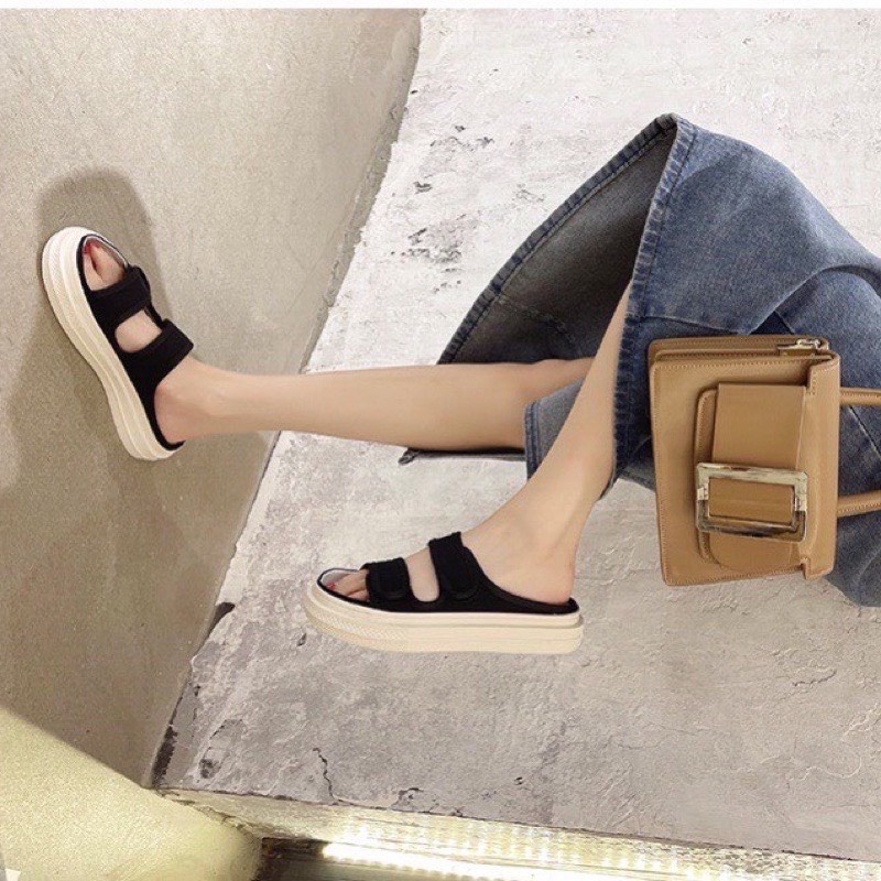 Dép Nữ 2 Quai Phong Cách Thể Thao Năng Động Cá Tính Cao 3cm Size 35 - 39 MÃ 2CAUHD