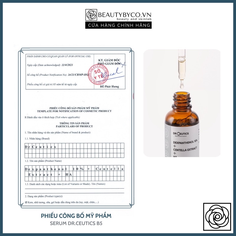 Serum B5 DrCeutics giúp cấp ẩm phục hồi và làm dịu da Dexpanthenol 10% + Rau má + HA