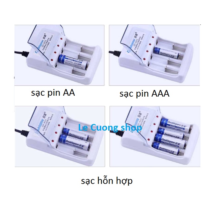 Bộ sạc pin AA/AAA Doublepow DP-B02 có thể sạc riêng lẻ từng viên