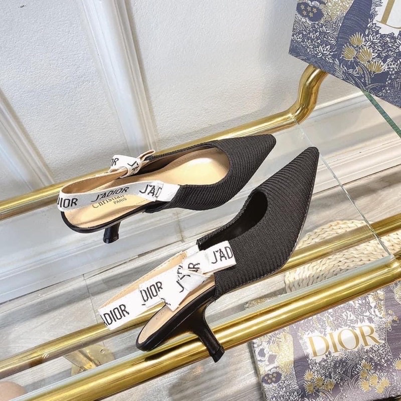 Giày cao gót, Guốc nữ vải gân 6p quai chữ fullbox, bill, túi giấy sz 35-38 quai chữ điệu