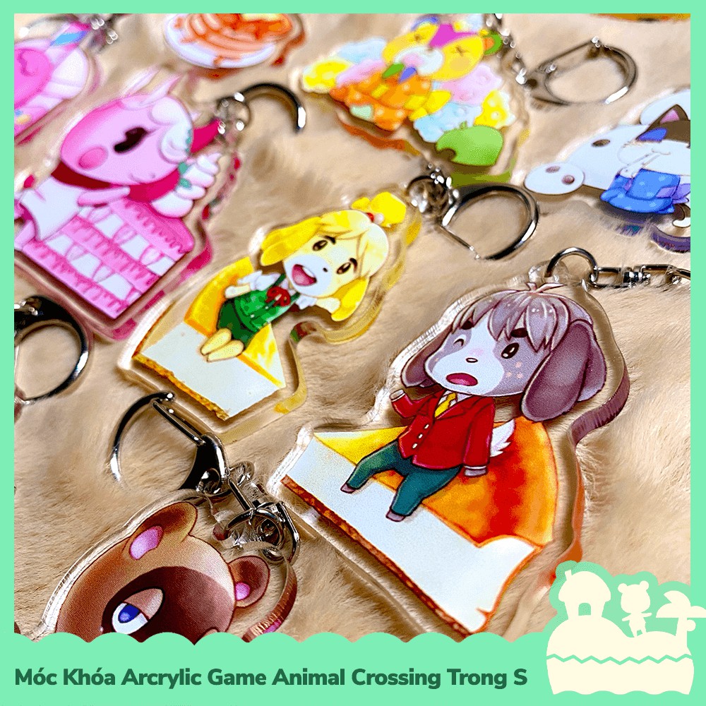 [Sẵn VN] Móc Khóa Keychain Acrylic Trong Suốt 2 Mặt Game Animal Crossing Nintendo Switch Big Cake &amp; Tea