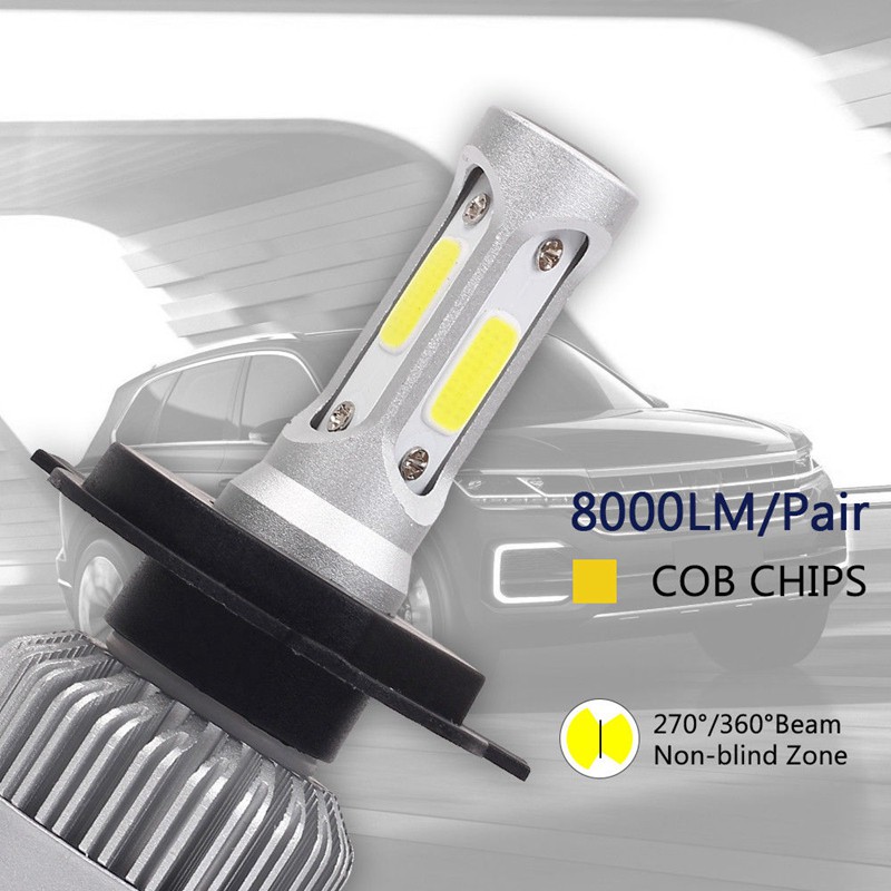 Bộ 2 đèn pha xe ô tô S2 H4 công suất 72W 8000LM