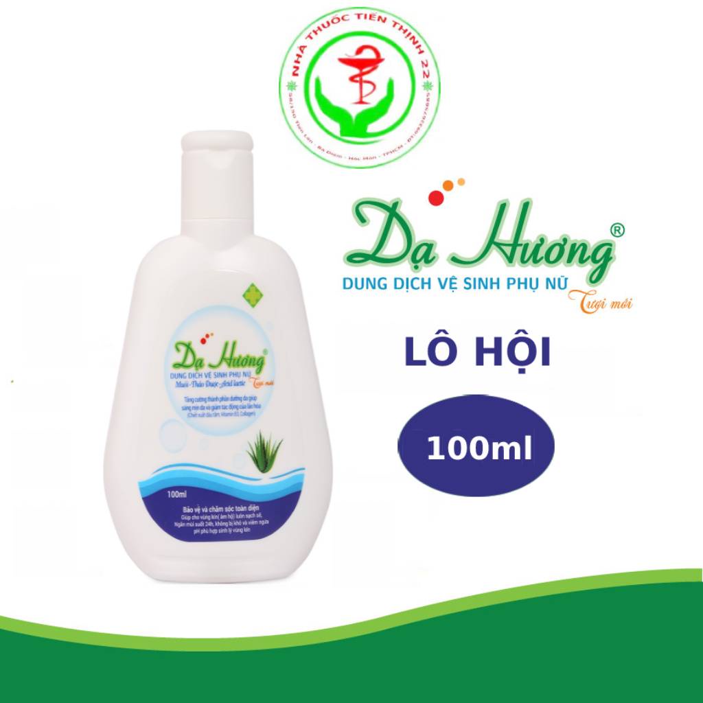 Dung dịch vệ sinh phụ nữ Dạ Hương Tươi Mới giúp làm sạch, khử mùi, ngăn ngừa vi khuẩn nấm ngứa chai 100ml đủ mùi.