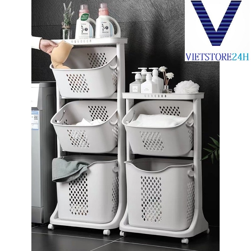 KỆ NHỰA 3 TẦNG CÓ BÁNH XE TIỆN LỢI
