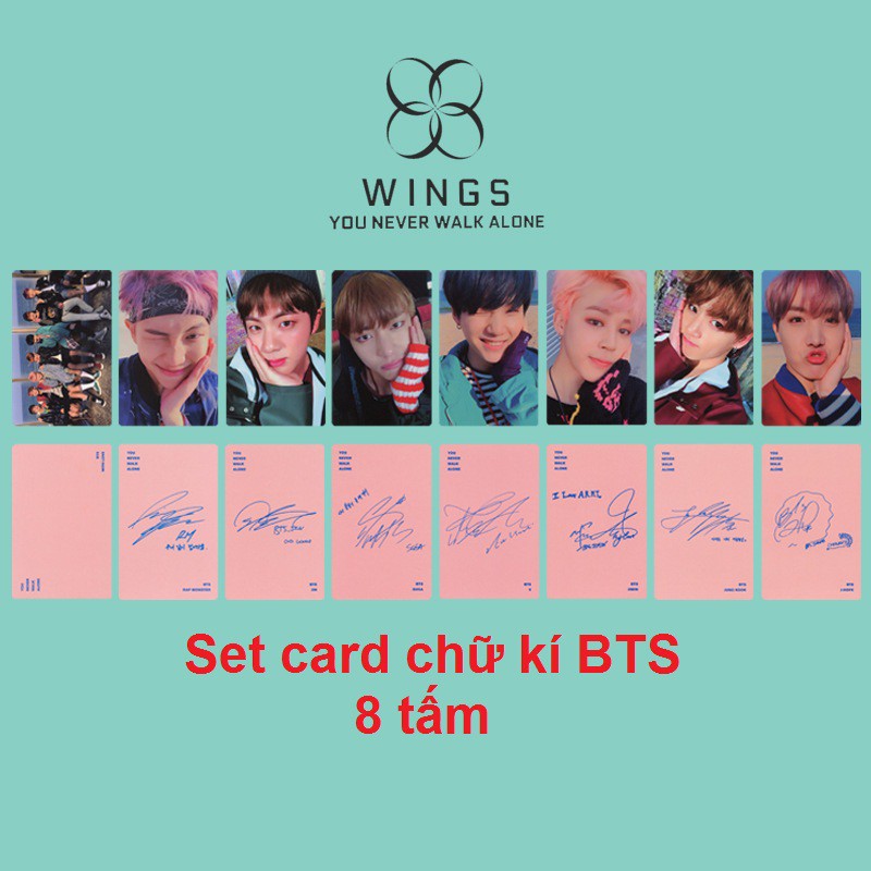 Set card có chữ kí BTS - hồng [Đơn 50k tặng phần quà thú vị]