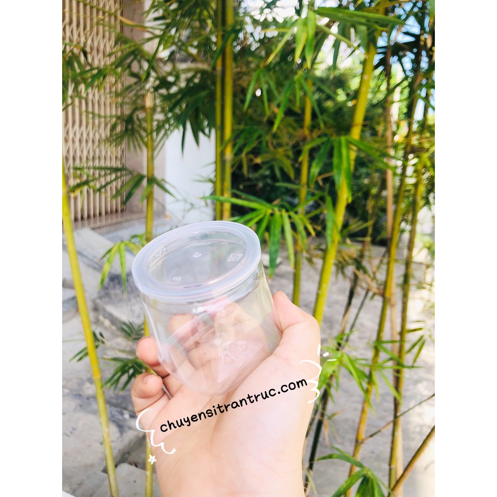 Combo 10/20/40/50 Hủ Nhựa Sữa Chua Đáy Vuông Trong Suốt 120ml KÈM nắp