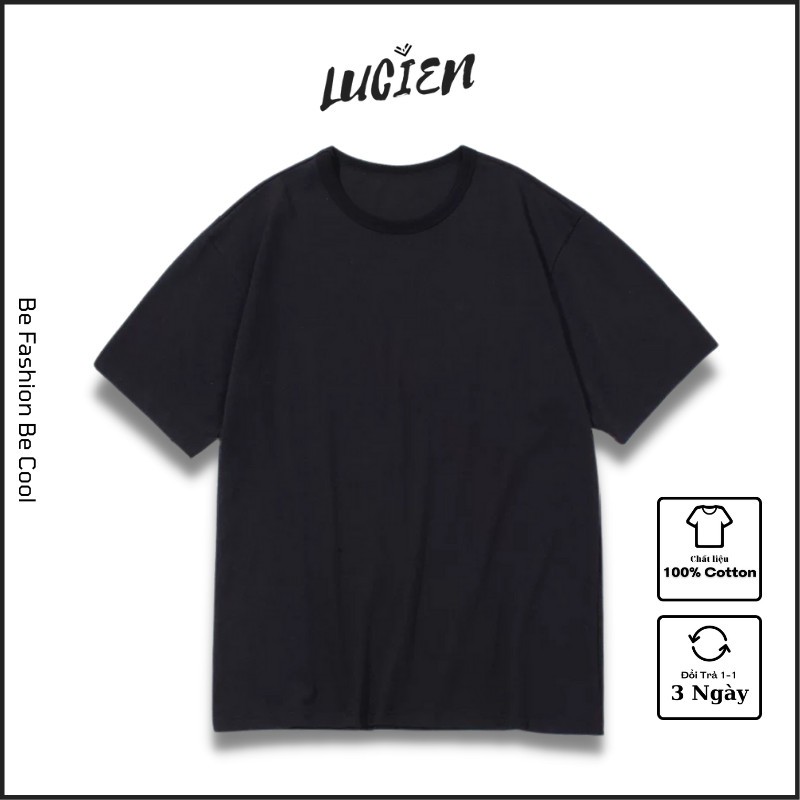 Áo thun trơn form rộng cho nam nữ chất liệu cotton, Áo phông basic tay lỡ phong cách Ulzzang Lucien Official | BigBuy360 - bigbuy360.vn
