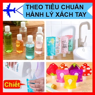 Combo 4 Chai Lọ Chiết Mỹ Phẩm Du Lịch 100ml,Chai Lọ Bình Chiết Mỹ Phẩm,Túi Đựng Mỹ Phẩm,Túi Đựng Đồ Trang Điểm.