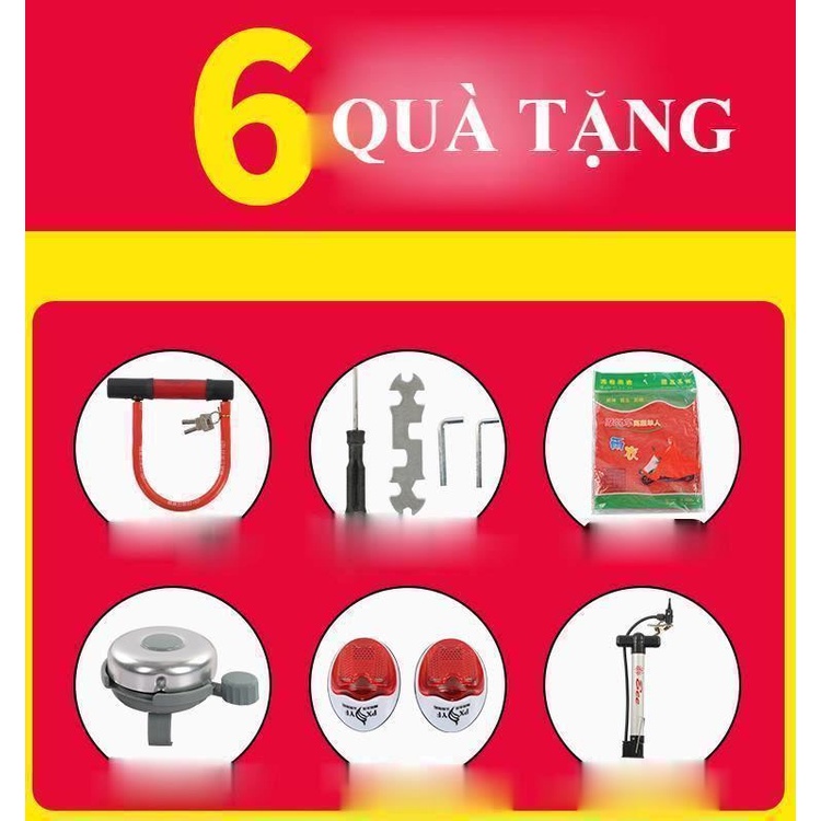 Xe đạp Người Lớn Chở Người Chở Hàng Kiểu Dáng Xe Ba Gác Siêu Chắc 6 Nấc điều Chỉnh Tốc độ Bàn đạp