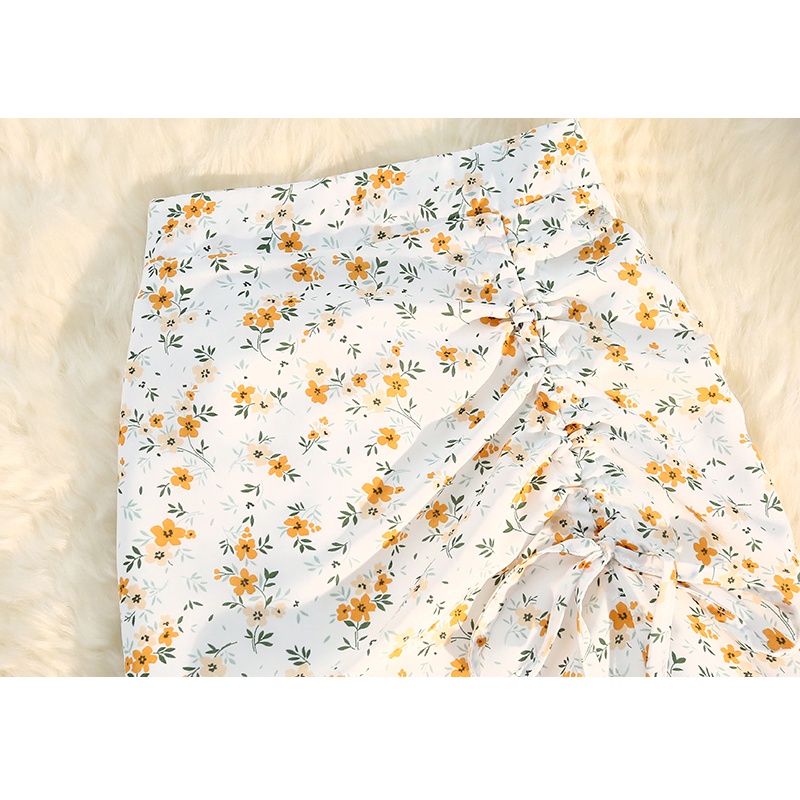 Chân Váy Voan Hoa Đuôi Cá Dài Qua Gối Thời Trang Mùa Hè 2023 Thiết Kế Không Đồng Đều Phong Cách Mới Cho Nữ