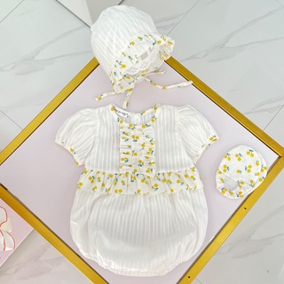 Body sơ sinh bé gái NAU Baby Closet Đồ em bé đầy tháng Thôi nôi Set 3 món cho bé sơ sinh Size 0-24m