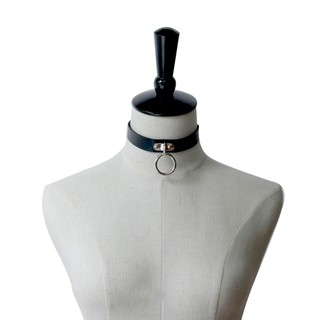 Nan-có thể điều chỉnh thời trang nữ cổ da punk đinh tán tình yêu khóa cổ O Ring