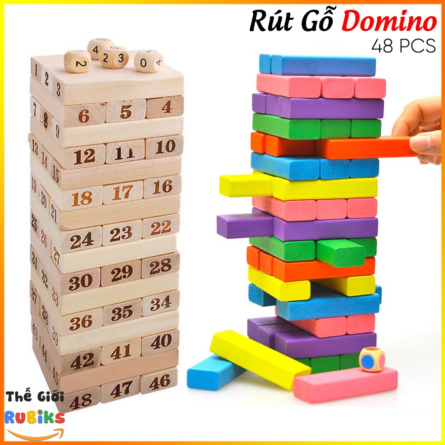 Bộ Đồ Chơi Rút Gỗ Xếp Hình Domino Size Lớn