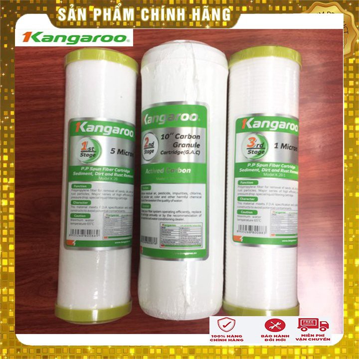 COMBO 3 lõi lọc nước thô kangaroo lõi 1, 2 ,3 giá sốc (CAM KẾT 100% HÀNG CHÍNH HÃNG )