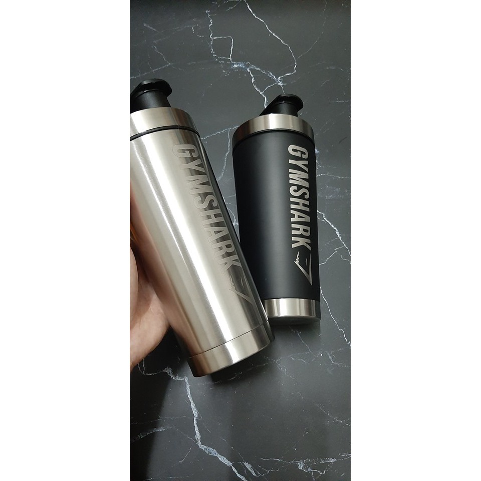 Bình Lắc Shaker Tập Gym - Chai Nước Inox Gym Shark Giữ Nhiệt