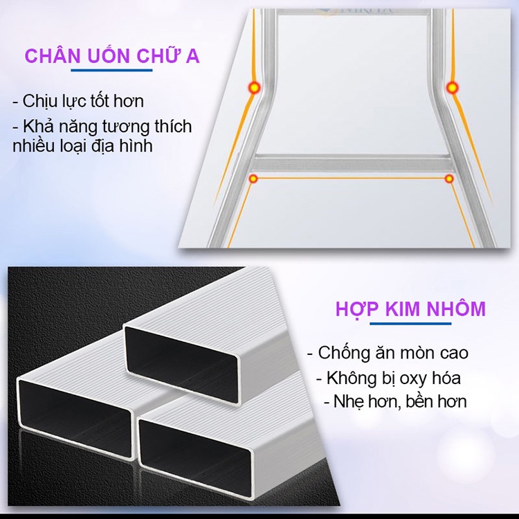 Thang nhôm khóa sập tự động NIKITA A15 ( 1.5M + 1.5M )