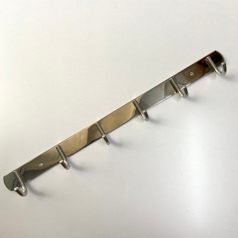 Móc áo 6 chấu 100% inox 201 điện phân sáng bóng kèm ốc vít nở