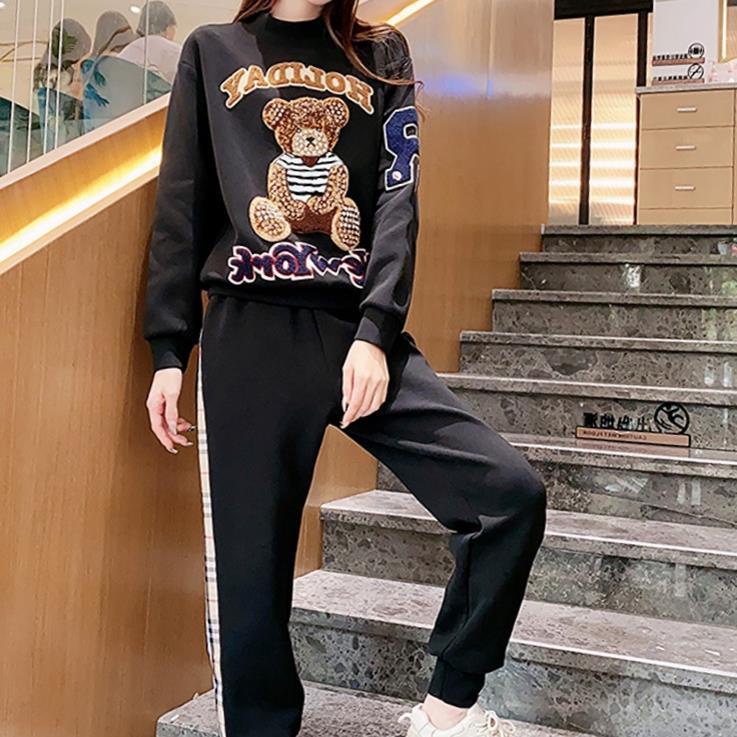 Set đồ thể thao hai món dáng rộng thời trang xuân thu cao cấp 2021