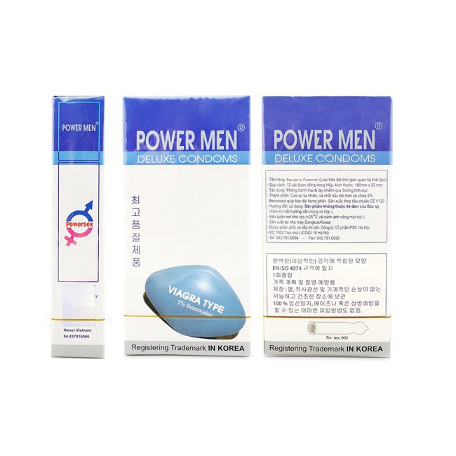 KÍN ĐÁO & CHE TÊN [Quà tặng][ Cam Kết Chính Hãng ] Combo 2 hộp bao cao su kéo dài thời gian power men viagra ( hộp 12 cá