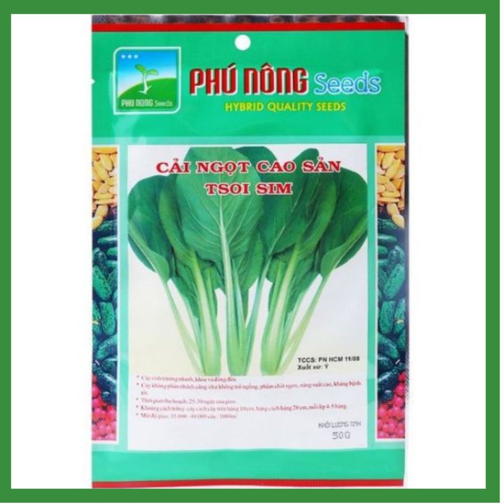 Hạt giống rau cải ngọt Phú Nông ngon ngọt 20 gr