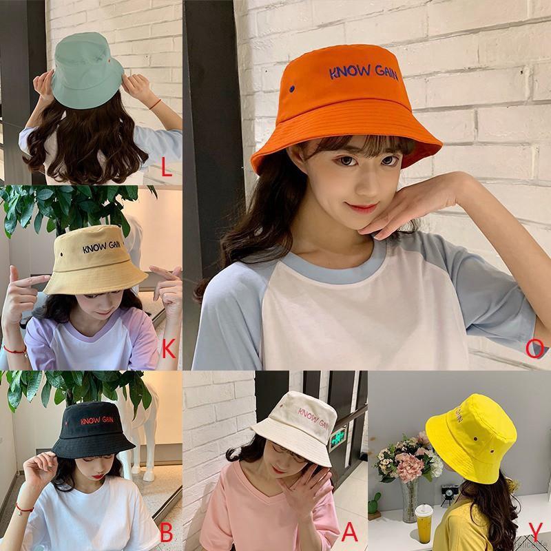 Nón Bucket hoạ tiết chữ thêu phong cách năng động cho nam và nữ