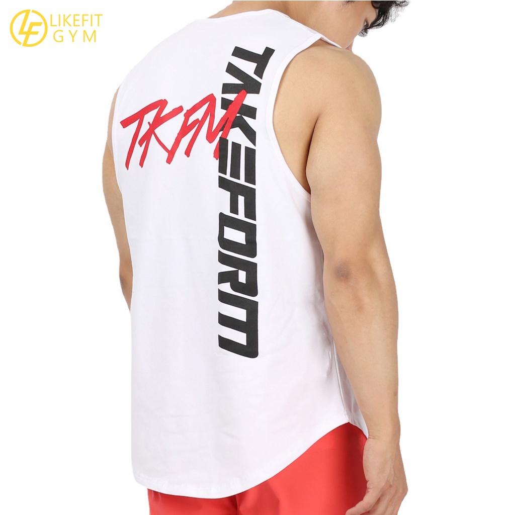 Áo tank top tập gym nam LIKEFIT vải Cotton co dãn 4 chiều TKFM