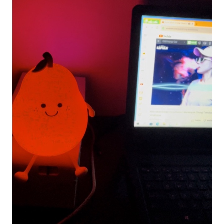 Đèn Led Decor Phòng Hình Quả Lê Siêu Cute , Chất Liệu Cao Su Non Có Thể Chuyển Đổi Màu Sắc