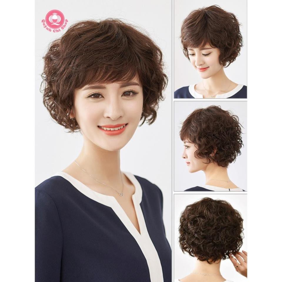 Nguyên Đầu Cao Cấp, Tóc Giả Trung Niên - Tóc Xoăn Ngắn Phù Hợp Người Lớn  Tuổi. | Shopee Việt Nam