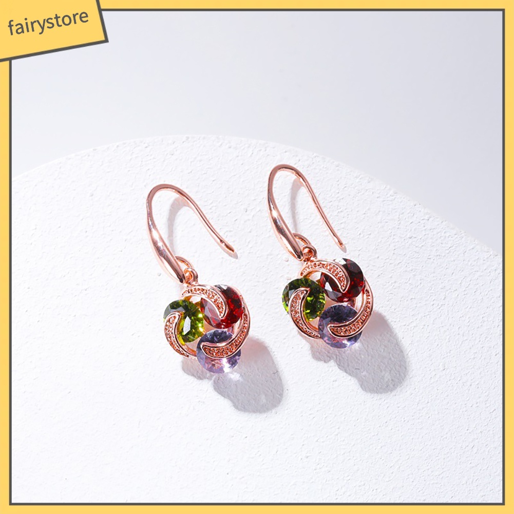 Bông Tai HìNh CốI Xay Gió ĐíNh Đá NhiềU MàU SắC